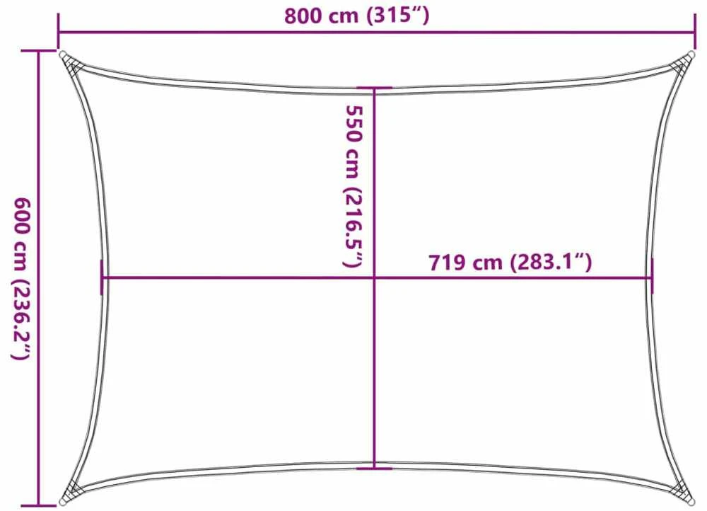 Uždanga nuo saulės, smėlio spalvos, 6x8m, HDPE, 160g/m²