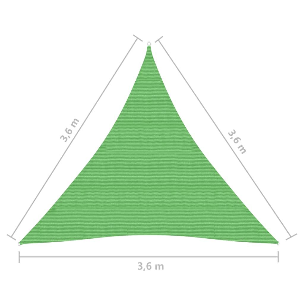 Uždanga nuo saulės, šviesiai žalia, 3,6x3,6x3,6m, HDPE, 160g/m²