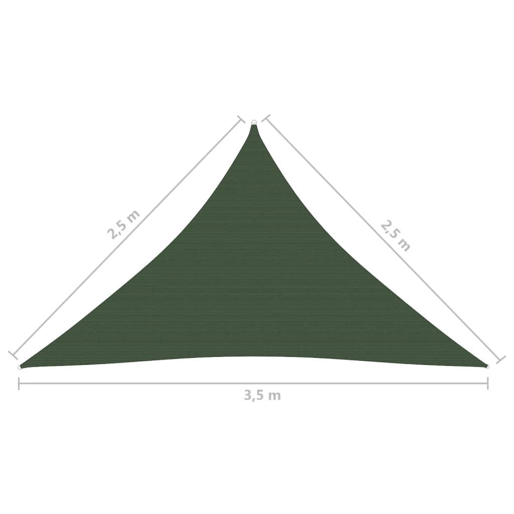 Uždanga nuo saulės, tamsiai žalia, 2,5x2,5x3,5m, HDPE, 160g/m²