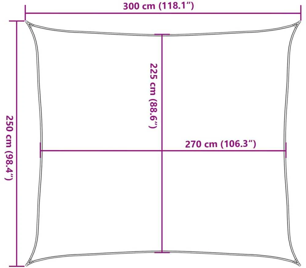 Uždanga nuo saulės, tamsiai žalia, 2,5x3m, HDPE, 160g/m²