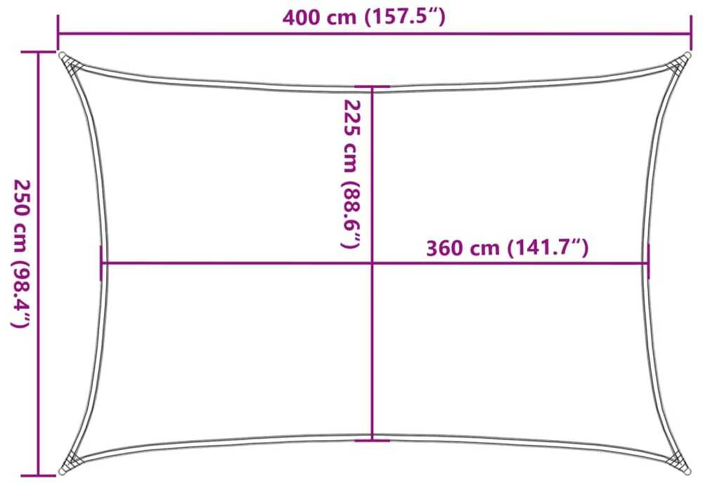 Uždanga nuo saulės, tamsiai žalia, 2,5x4m, HDPE, 160g/m²