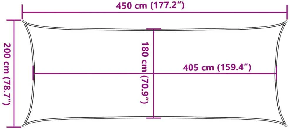 Uždanga nuo saulės, tamsiai žalia, 2x4,5m, HDPE, 160g/m²