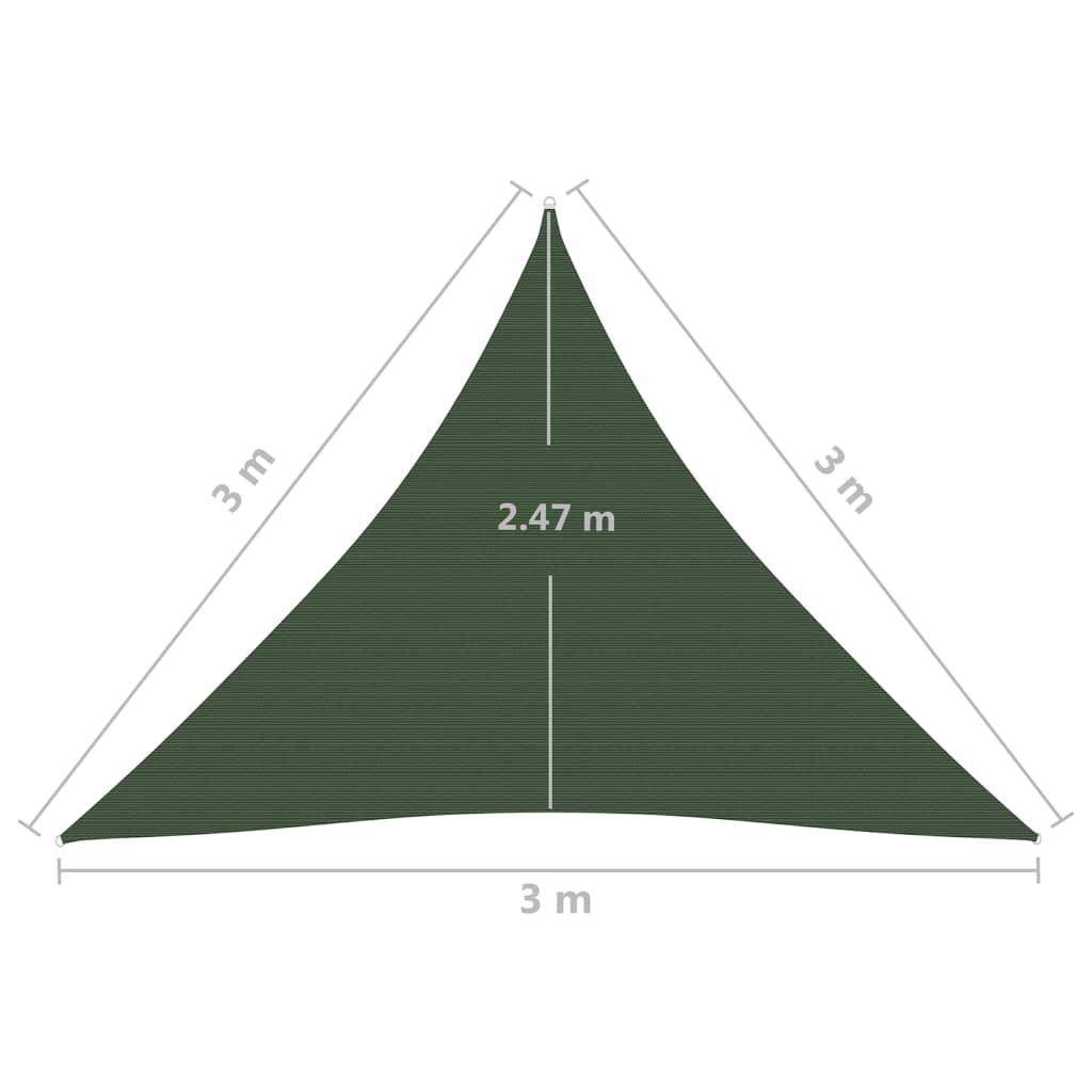 Uždanga nuo saulės, tamsiai žalia, 3x3x3m, HDPE, 160g/m²