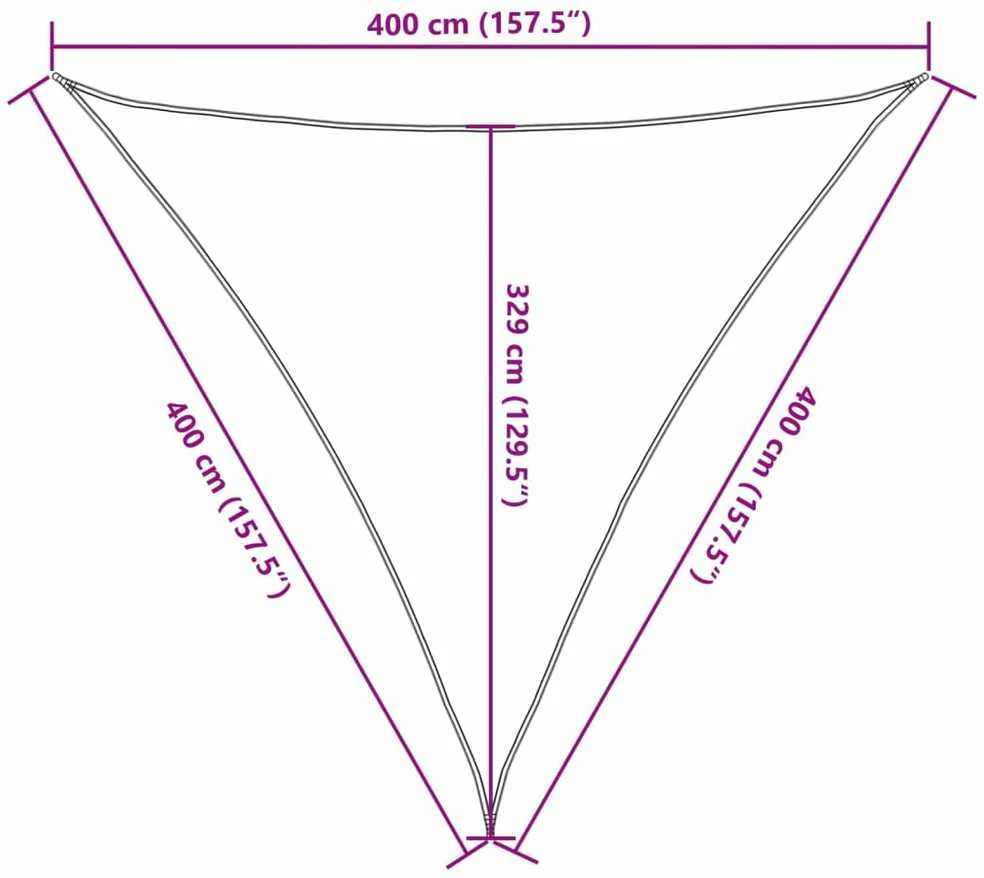Uždanga nuo saulės, tamsiai žalia, 4x4x4m, HDPE, 160g/m²