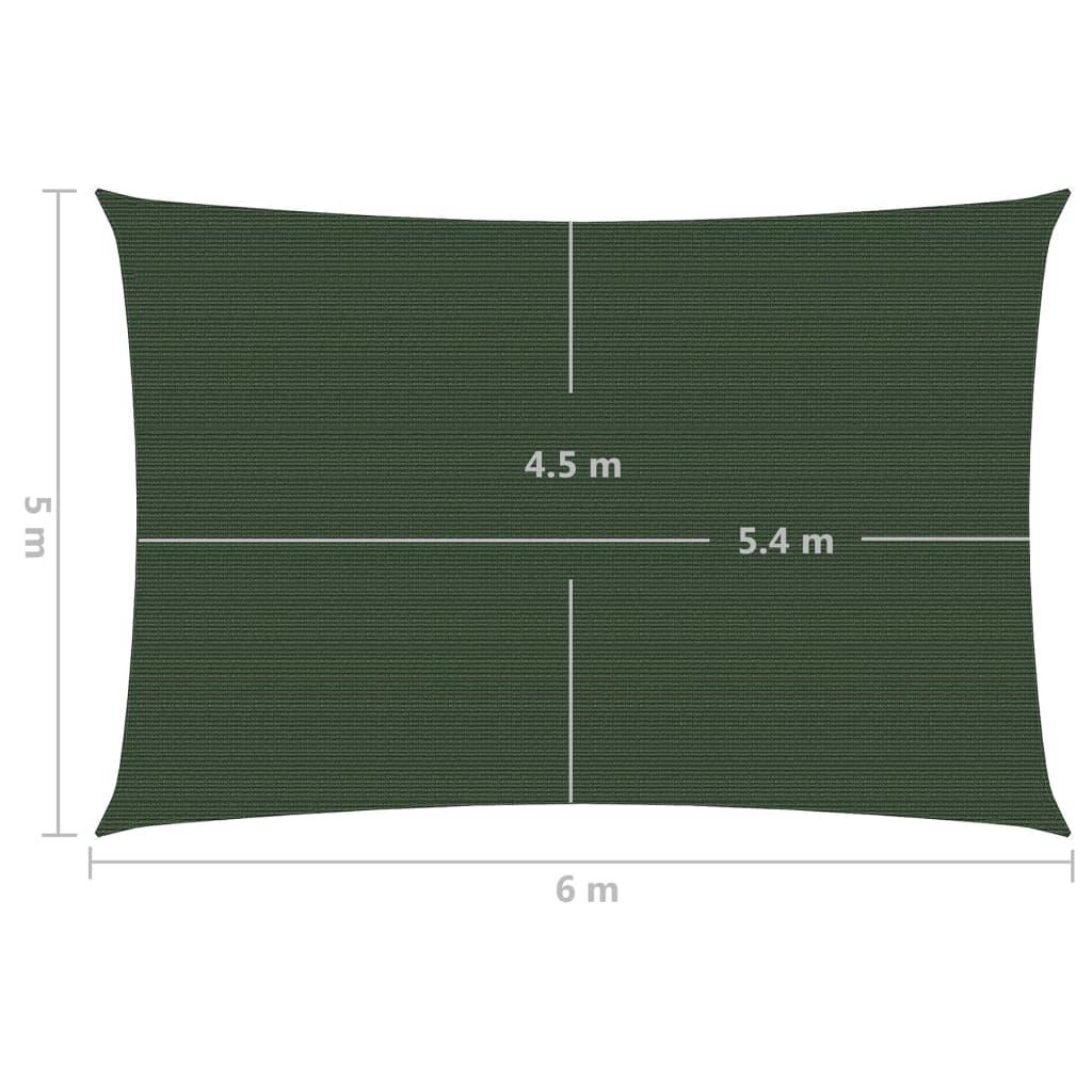 Burė nuo saulės, tamsiai žalios spalvos, 5x6m, HDPE, 160g/m²