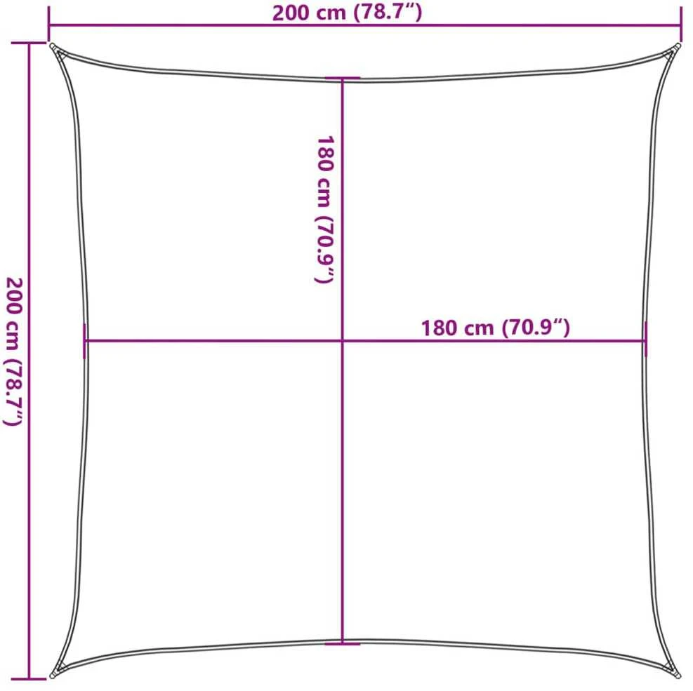 Uždanga nuo saulės, tamsiai žalios spalvos, 2x2m, HDPE, 160g/m²