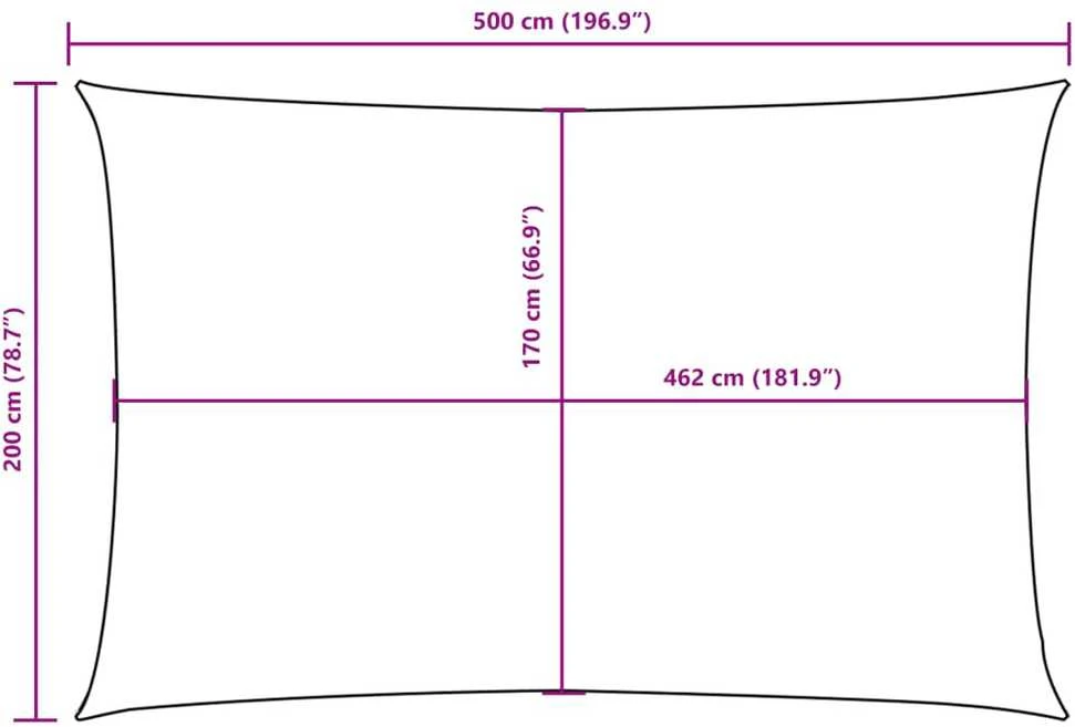 Uždanga nuo saulės, taupe, 2x5m, oksfordo audinys