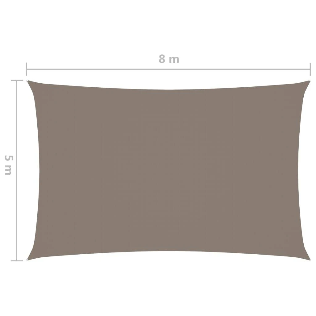 Uždanga nuo saulės, taupe, 5x8m, oksfordo audinys, stačiakampė