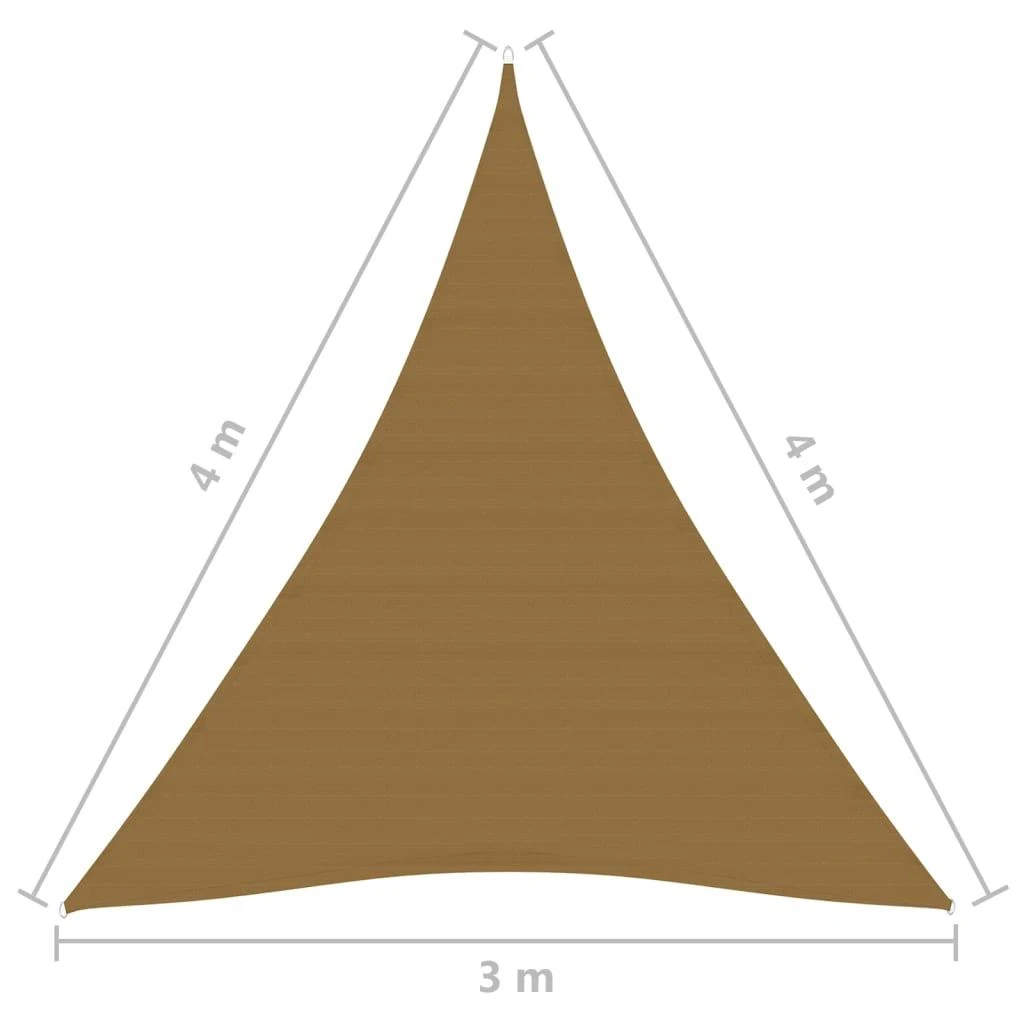 Uždanga nuo saulės, taupe spalvos, 3x4x4m, HDPE, 160g/m²