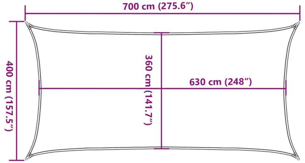 Uždanga nuo saulės, taupe spalvos, 4x7m, HDPE, 160g/m²