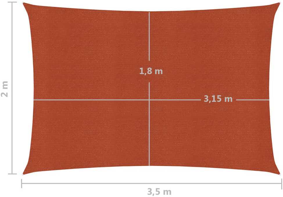 Uždanga nuo saulės, terakota spalvos, 2x3,5m, HDPE, 160g/m²