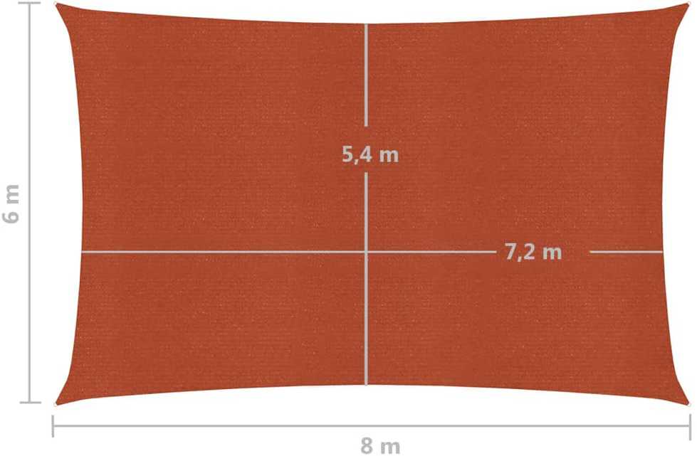 Uždanga nuo saulės, terakota spalvos, 6x8m, HDPE, 160g/m²