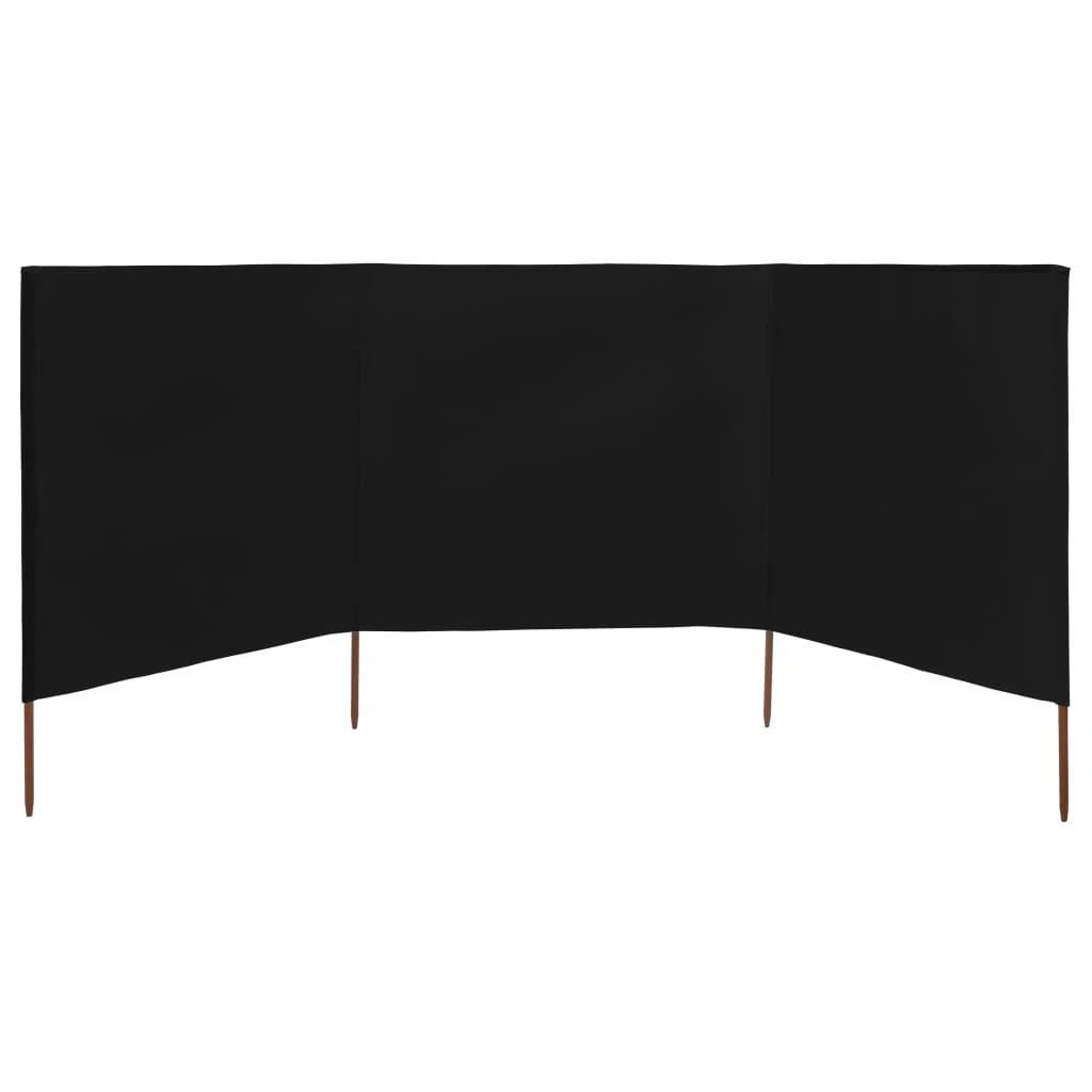 Uždanga nuo vėjo, 3 plokštės, juoda, 400x160cm, audinys
