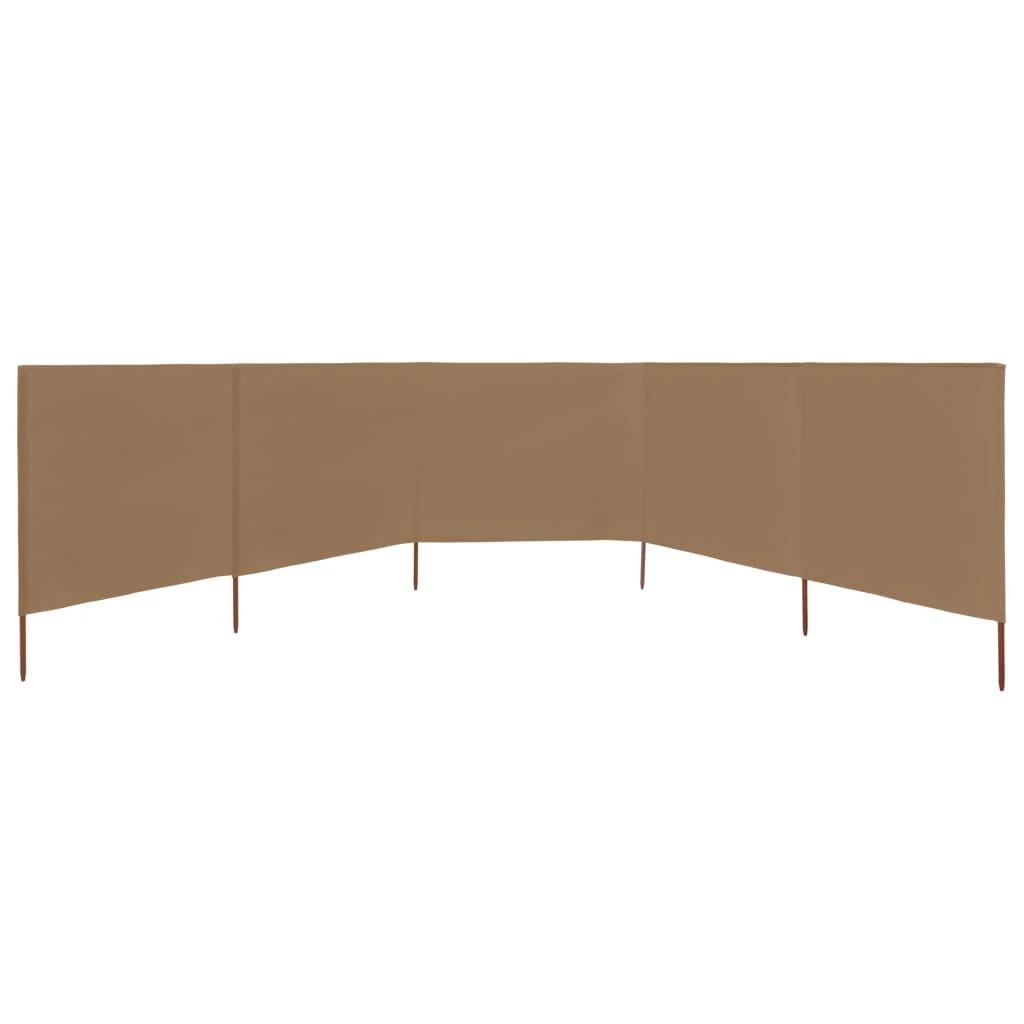 Uždanga nuo vėjo, 5 plokštės, taupe spalvos, 600x120cm, audinys