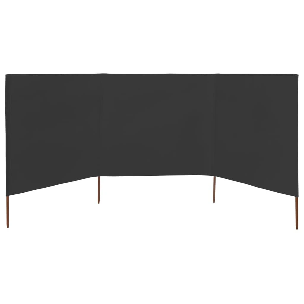 Uždanga nuo vėjo, antracito, 400x160cm, audinys, 3 plokštės