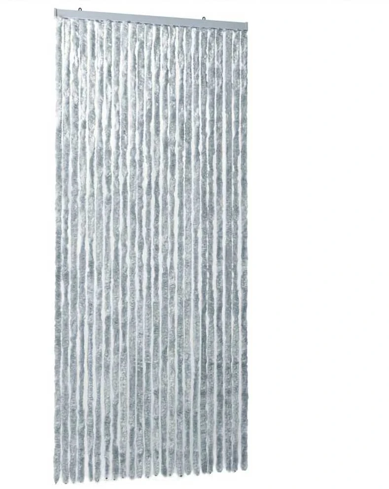 Užuolaida nuo musių, balta ir pilka, 100x200cm šenilis