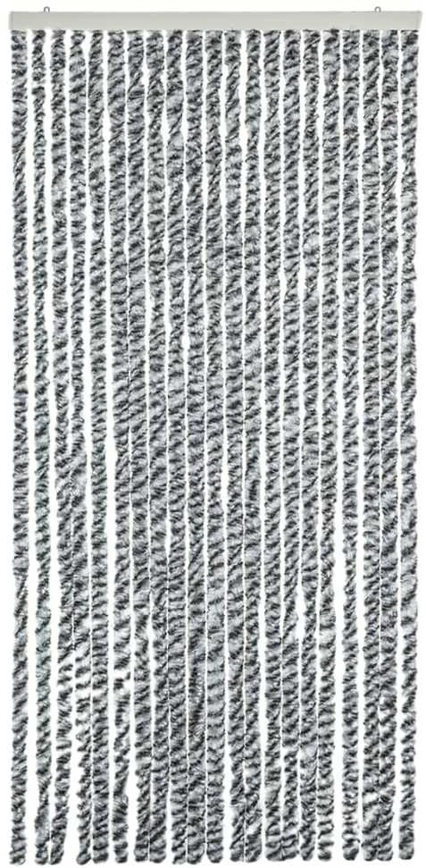 Užuolaida nuo musių, juodos/baltos spalvos, 100x200cm, šenilis