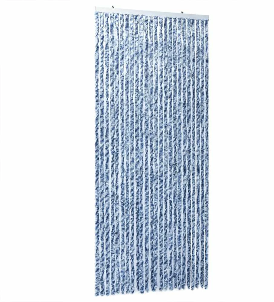 Užuolaida nuo musių, mėlyna ir balta, 100x200cm šenilis