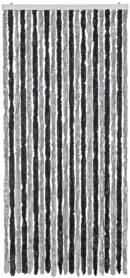 Užuolaida nuo musių, pilka ir juoda, 100x230cm, šenilis