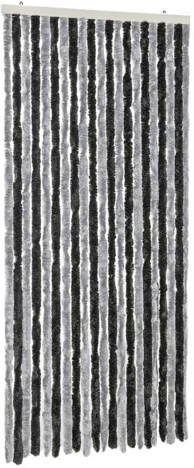 Užuolaida nuo musių, pilka ir juoda, 56x185cm, šenilis