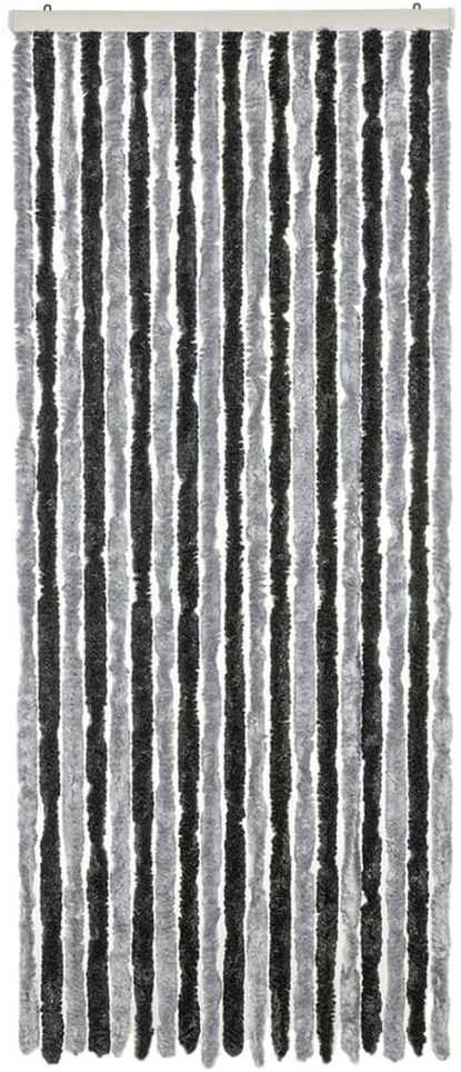 Užuolaida nuo musių, pilka ir juoda, 56x200cm, šenilis
