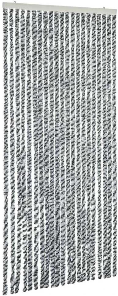 Užuolaida nuo musių, pilka/juoda/balta, 100x220cm, šenilis