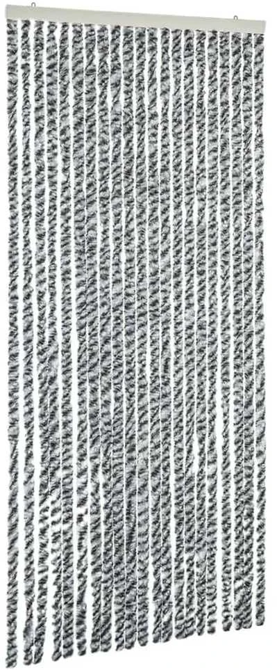 Užuolaida nuo musių, pilka/juoda/balta, 100x230cm, šenilis
