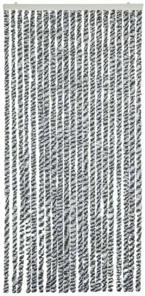 Užuolaida nuo musių, pilka/juoda/balta, 56x200cm, šenilis