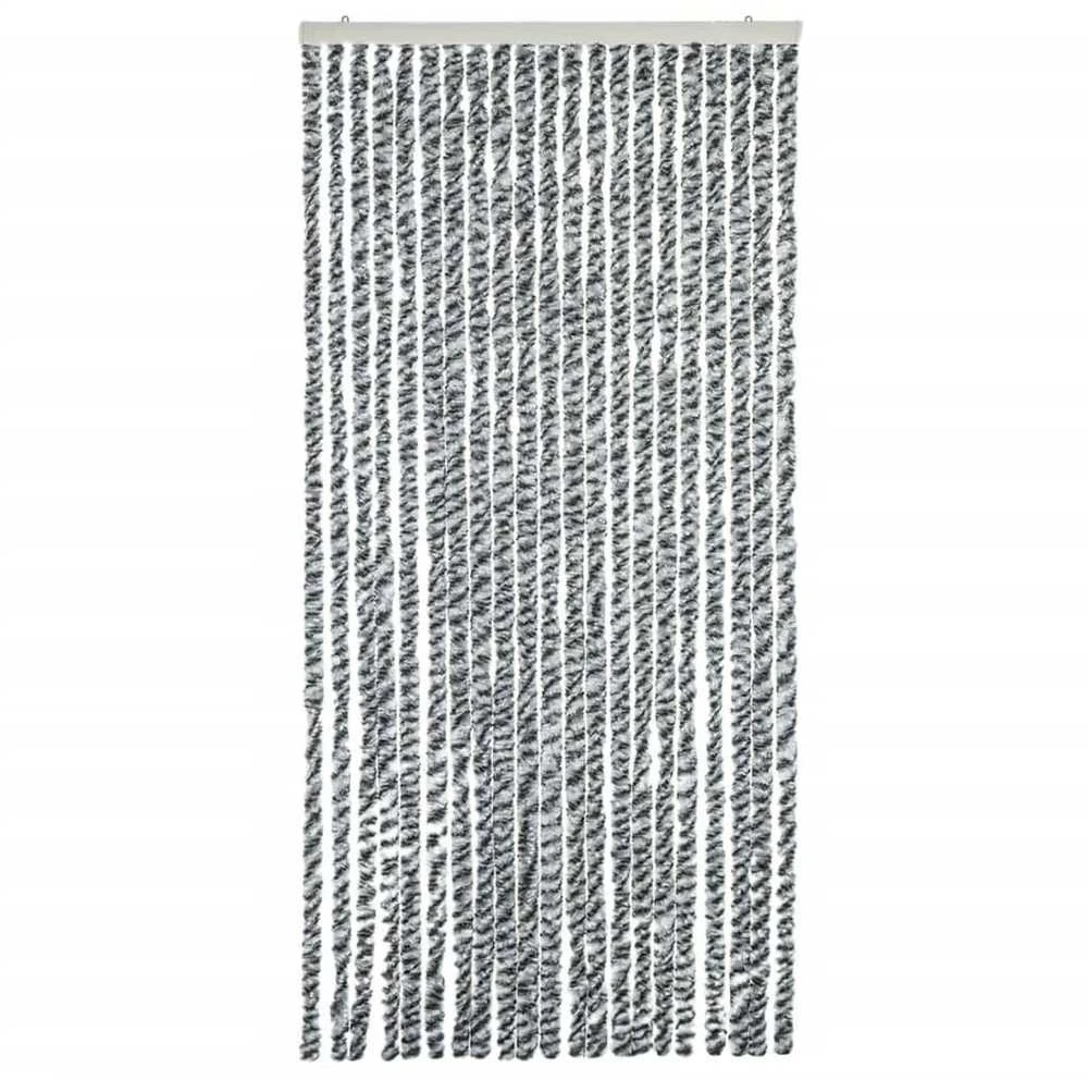 Užuolaida nuo musių, pilka/juoda/balta, 100x230cm, šenilis