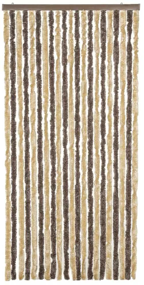 Užuolaida nuo musių, ruda ir smėlio, 100x230cm šenilis