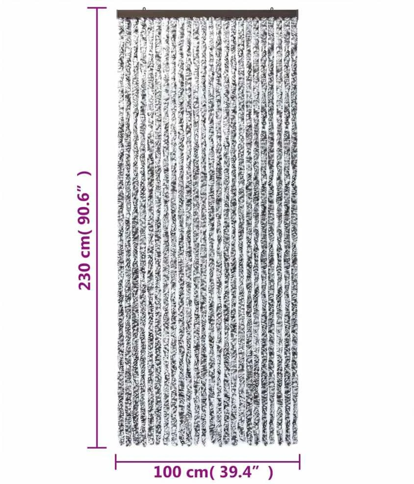 Užuolaida nuo musių, ruda ir smėlio, 100x230cm šenilis