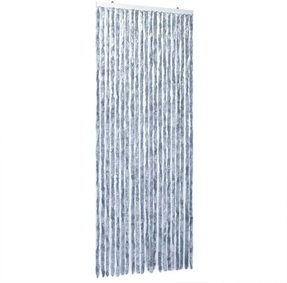 Užuolaida nuo musių, sidabrinės spalvos, 100x200cm, šenilis