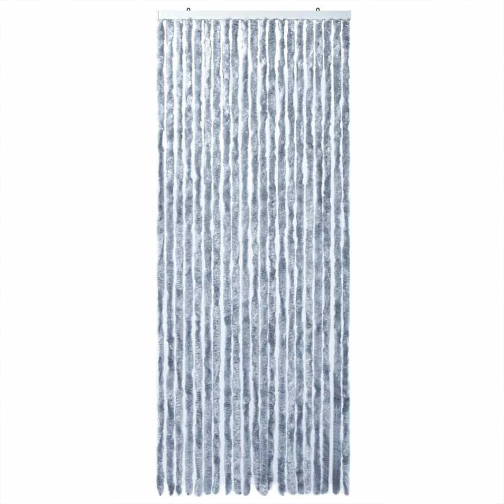 Užuolaida nuo musių, sidabrinės spalvos, 100x200cm, šenilis