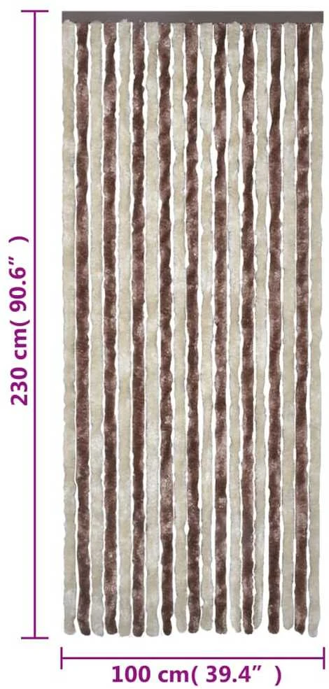 Užuolaida nuo musių, smėlio ir šviesiai ruda, 100x230cm šenilis