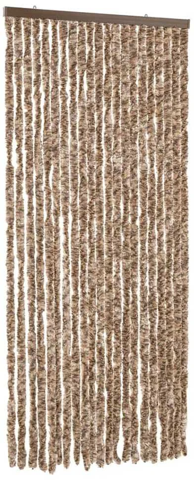 Užuolaida nuo musių, smėlio ir tamsiai ruda, 100x200cm, šenilis