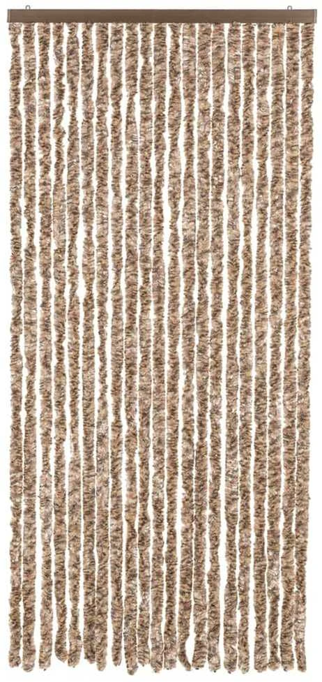 Užuolaida nuo musių, smėlio ir tamsiai ruda, 100x220cm, šenilis