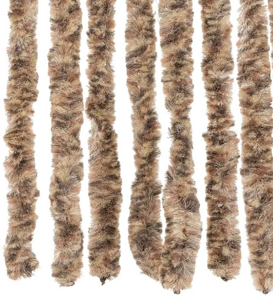 Užuolaida nuo musių, smėlio ir tamsiai ruda, 90x200cm, šenilis