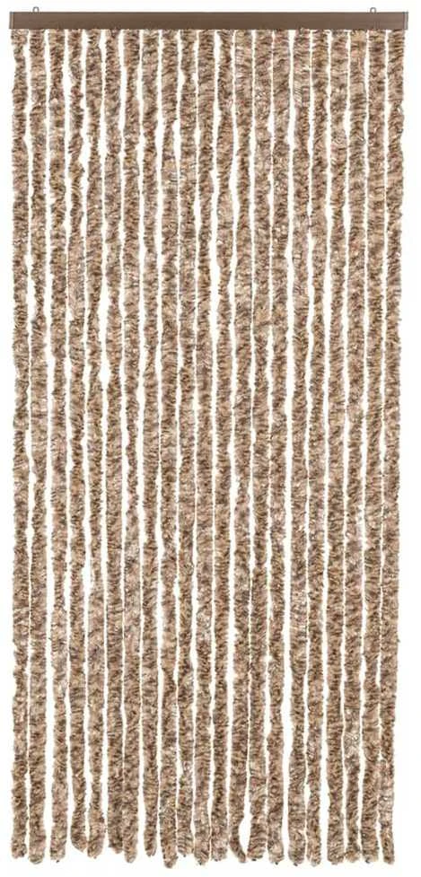Užuolaida nuo musių, smėlio ir tamsiai ruda, 100x230cm, šenilis