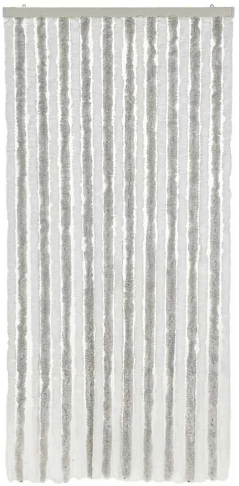 Užuolaida nuo musių, šviesiai pilka ir balta, 56x185cm, šenilis