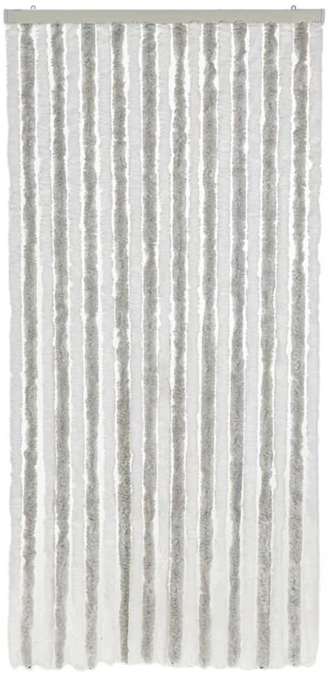 Užuolaida nuo musių, šviesiai pilka ir balta, 56x200cm, šenilis
