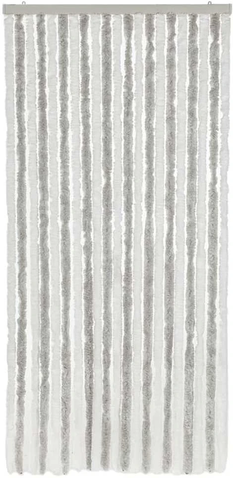 Užuolaida nuo musių, šviesiai pilka ir balta, 90x220cm, šenilis