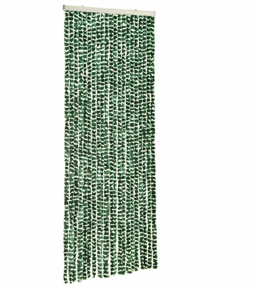 Užuolaida nuo musių, žalia ir balta, 100x200cm, šenilis