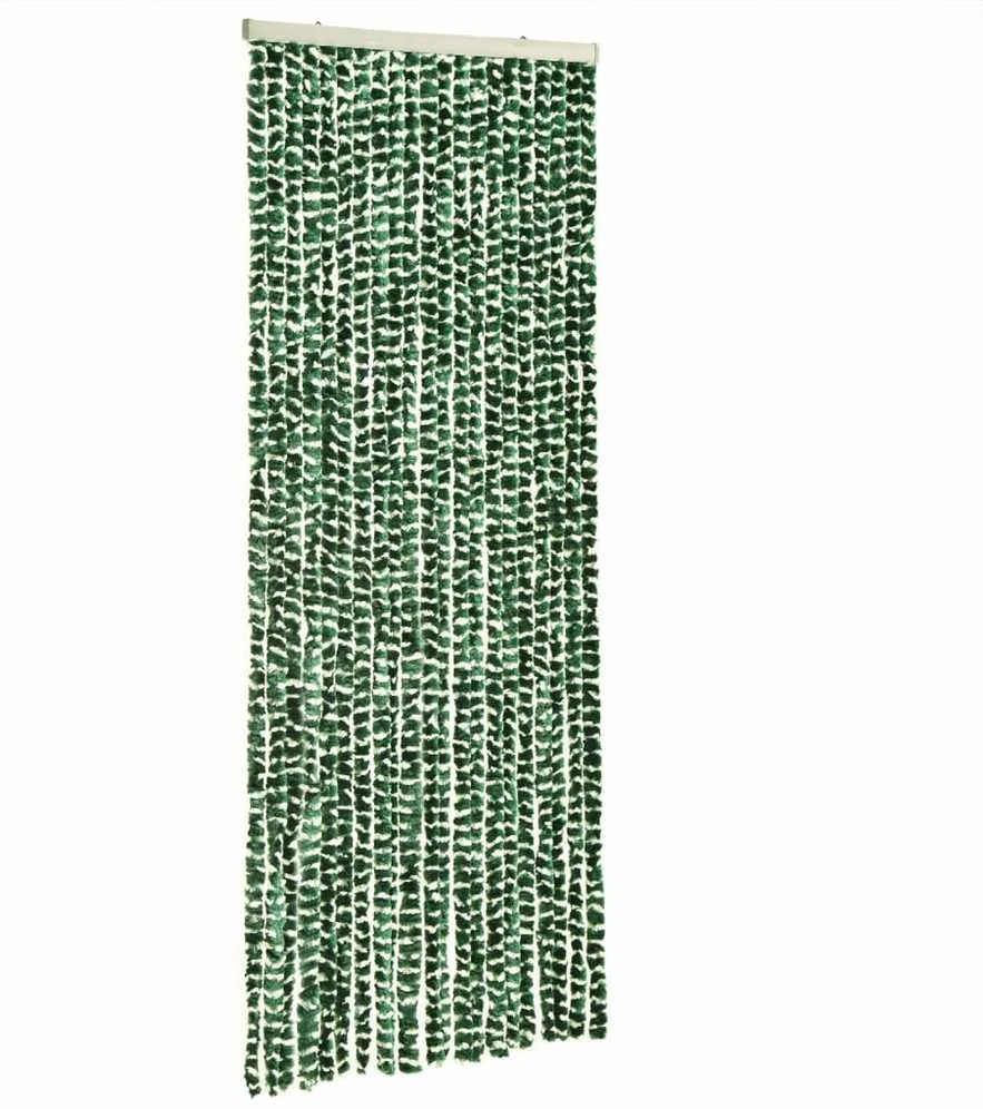 Užuolaida nuo musių, žalia ir balta, 56x200cm, šeniliscm