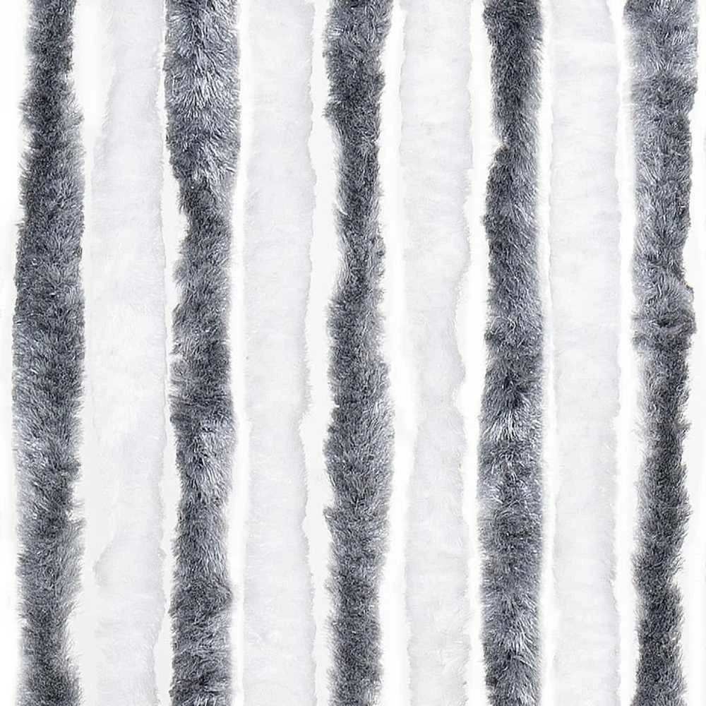 Užuolaida nuo vabzdžių, pilka ir balta, 100x220 cm, šenilis