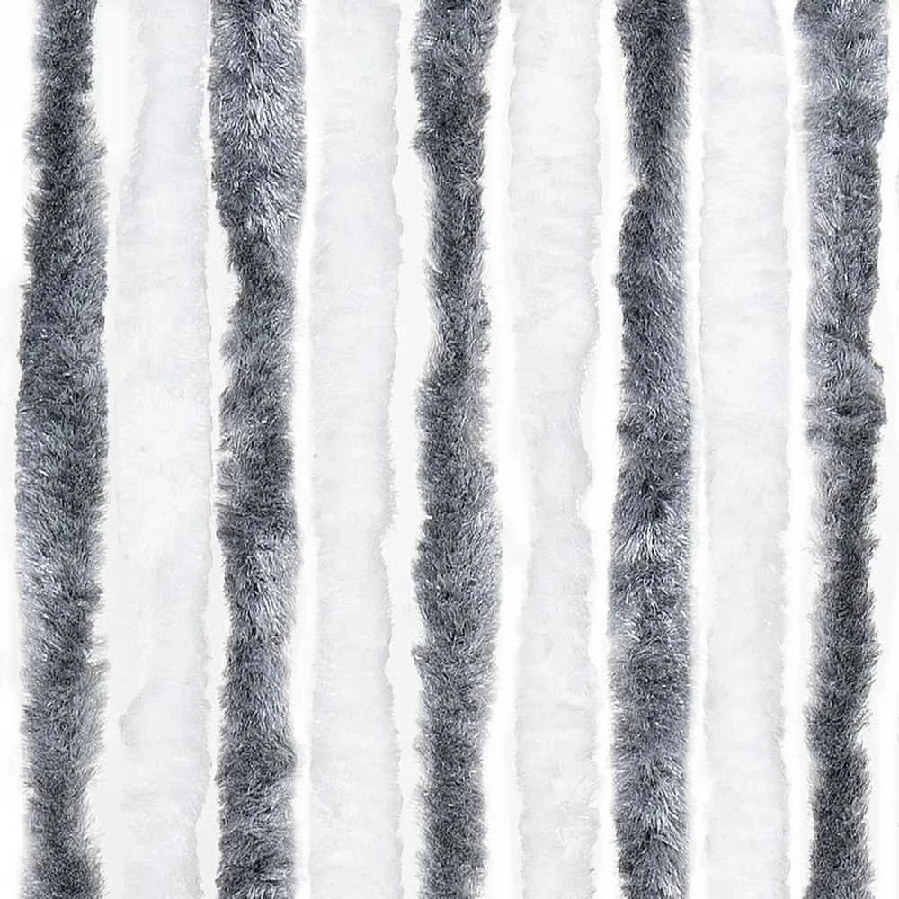 Užuolaida nuo vabzdžių, pilka ir balta, 90x200cm, šenilis