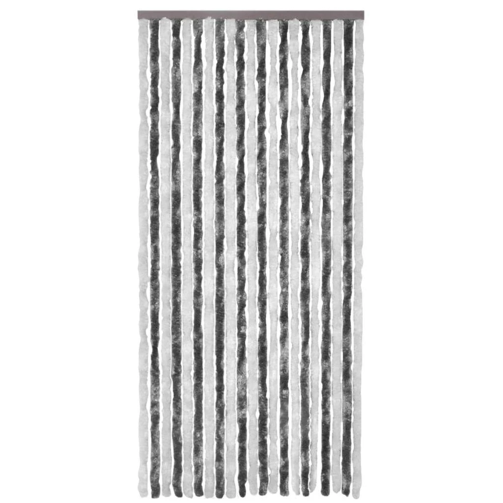 Užuolaida nuo vabzdžių, pilka ir balta, 100x220 cm, šenilis