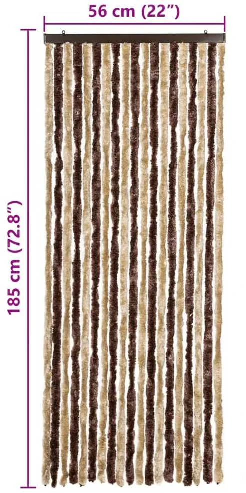 Užuolaida nuo vabzdžių, smėl. ir švies. rud., 56x185 cm šenilis