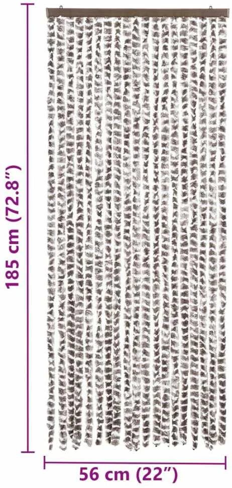 Užuolaida nuo vabzdžių, taupe ir balta, 56x185cm, šenilis