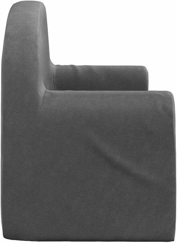 Vaikiška dvivietė sofa, antracito spalvos, minkštas pliušas