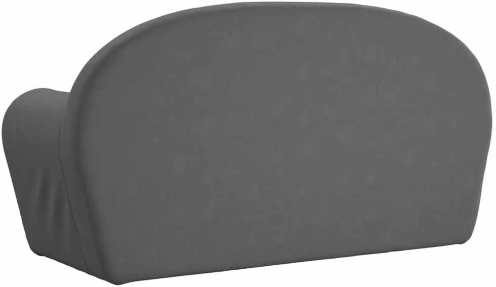 Vaikiška dvivietė sofa, antracito spalvos, minkštas pliušas